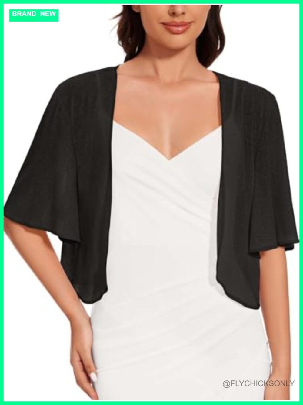 Women Sheer Short Sleeve Bolero Shrug Cardigan Dress Cover Up